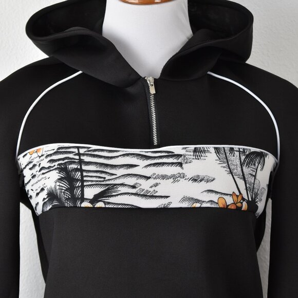 Maje Tropical Stripe Hoodie Sweatshirt - 3, Large - Picture 2 of 8